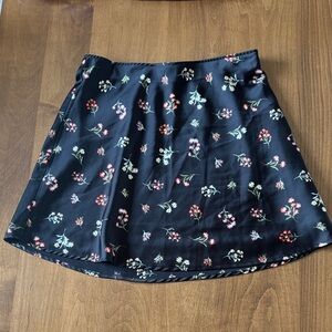 No Boundaries Black Floral Skirt